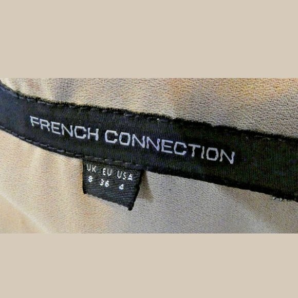 Red Dress Modest Lace Sheath Bodycon Cocktail Party French Connection Size 4 - Picture 8 of 10